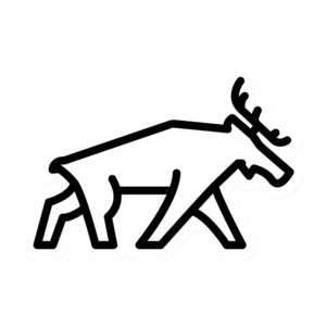 Fell Moose Sticker Black and White